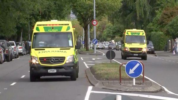 Ambulances drive along a street in a file photo. (TVNZ via Reuters TV)