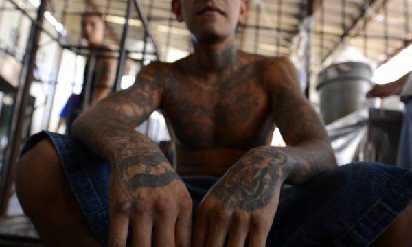 An MS-13 gang member in detention in San Miguel, El Salvador, on March 4, 2013. (Marvin Recinos/AFP/Getty Images)