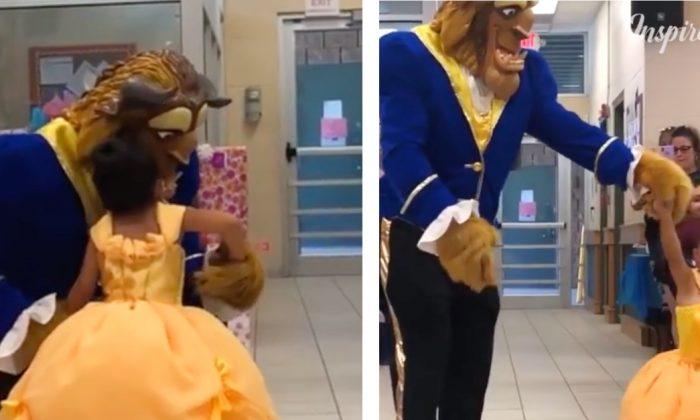 Father of the Year Dresses up as Beast to Make His Daughter’s Dream a Reality