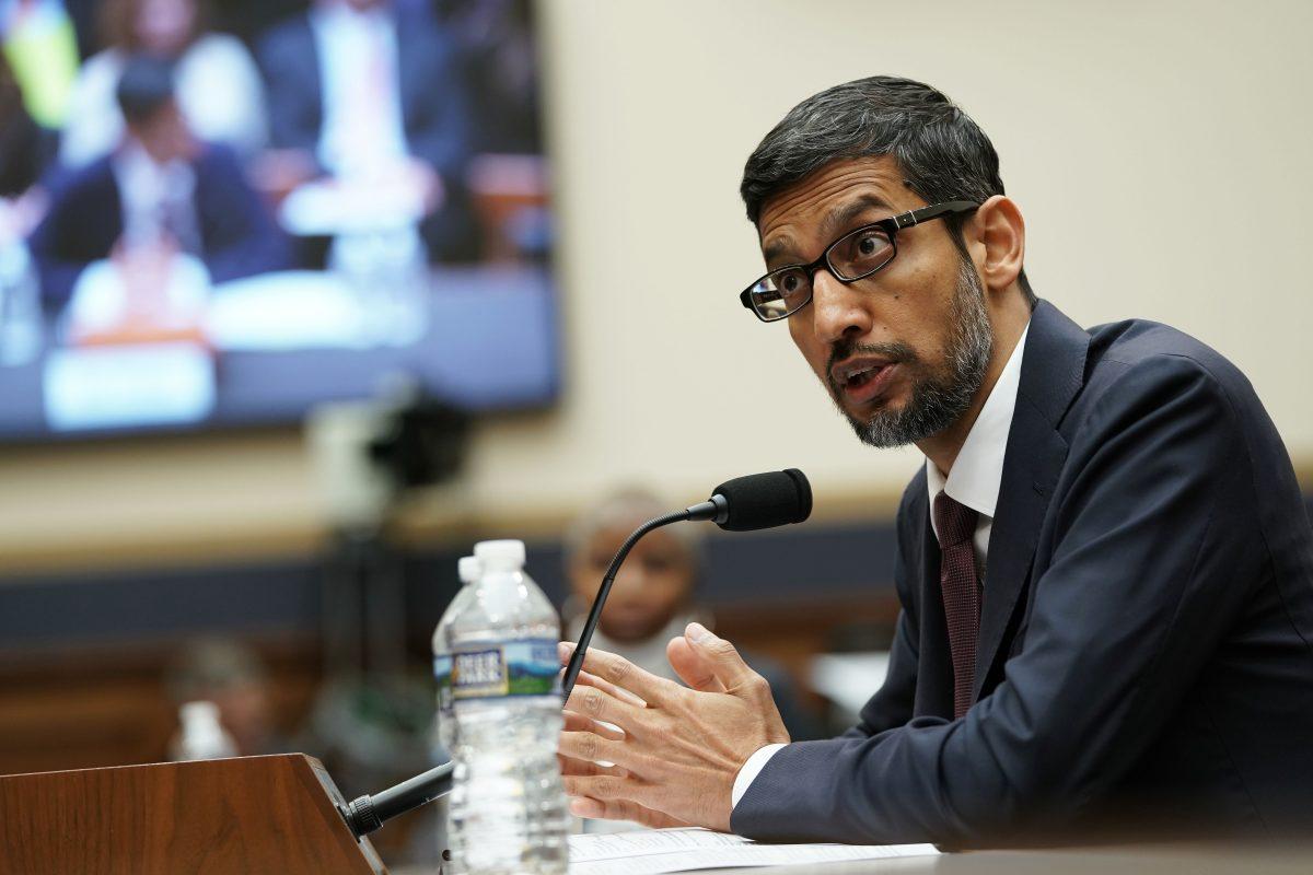 Google CEO Sundar Pichai testifies before the House Judiciary Committee at the Rayburn House Office Building on Dec. 11, 2018, in Washington. (Alex Wong/Getty Images)