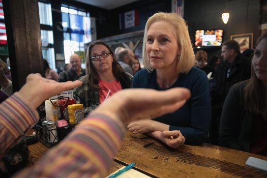 Sen. Kirsten Gillibrand speaks to guests during a campaign stop at the Chrome Horse Saloon, on Feb. 18, 2019, in Cedar Rapids, Iowa. (Scott Olson/Getty Images)