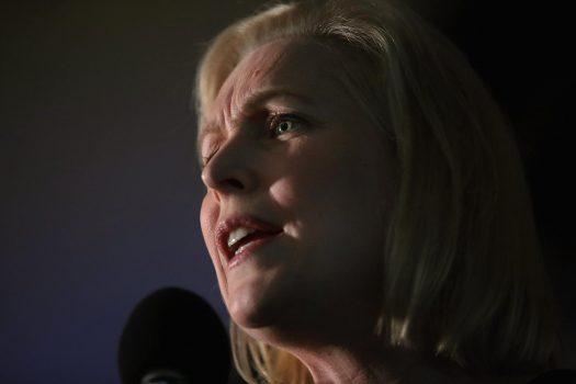 Sen. Kirsten Gillibrand (D-N.Y.) speaks to guests during a campaign stop at the Chrome Horse Saloon, on Feb. 18, 2019, in Cedar Rapids, Iowa. (Scott Olson/Getty Images)