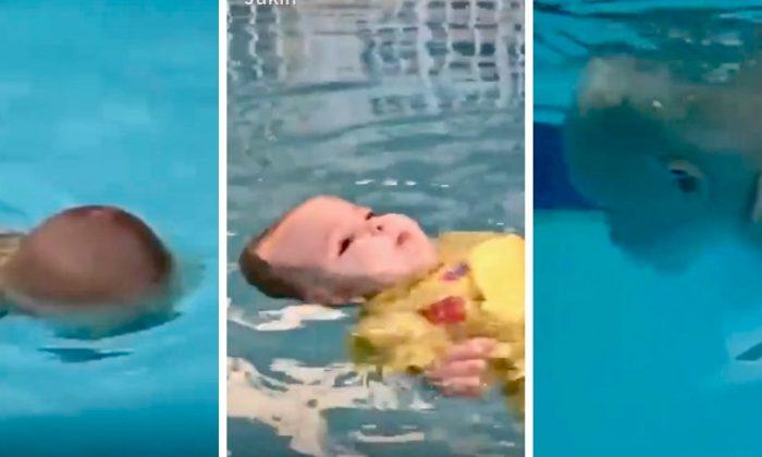 Baby Shocks Adults When She’s Able to Swim on Her Own