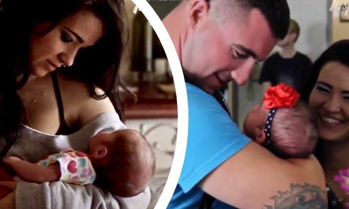 Marine Returns Home After Long Separation to Finally See Baby Daughter for the First Time