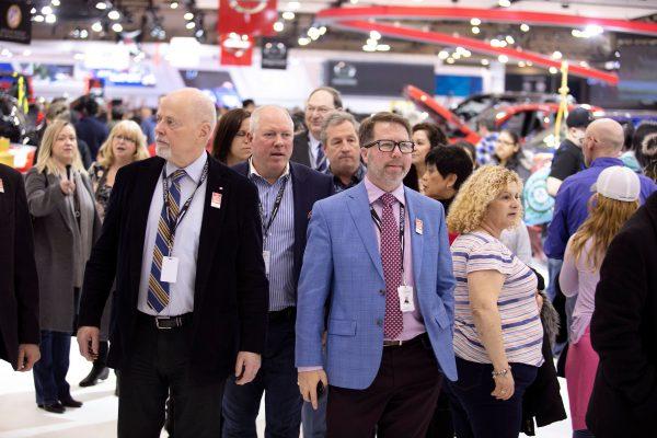 Larry Lantz and Jason Campbell walking the floor. (Canadian International AutoShow)