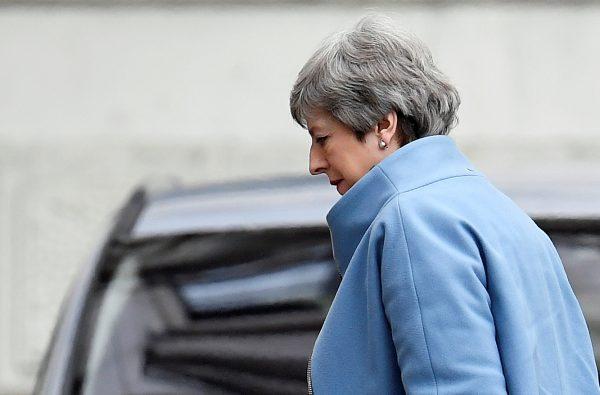 Britain's Prime Minister Theresa May is seen at Downing Street in London on March 18, 2019. (Toby Melville/Reuters)