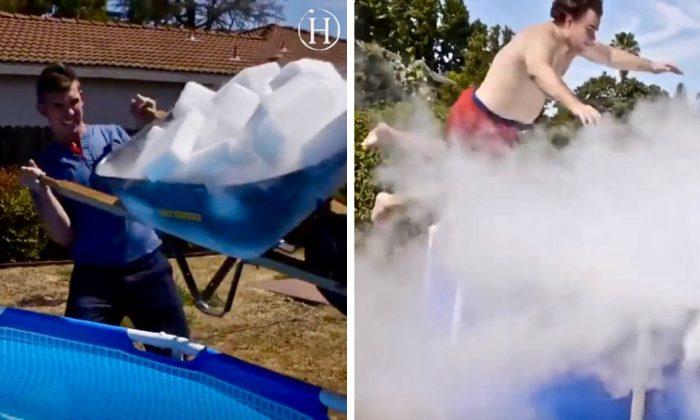 This Is What Happens When 1000Lbs of Dry Ice Are Dropped Into a Pool