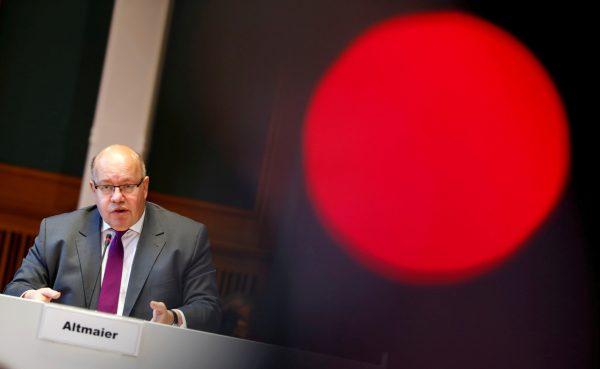 German Economy Minister Peter Altmaier presents the national industry strategy for 2030 during a news conference in Berlin on Feb. 5, 2019. (Fabrizio Bensch/Reuters)