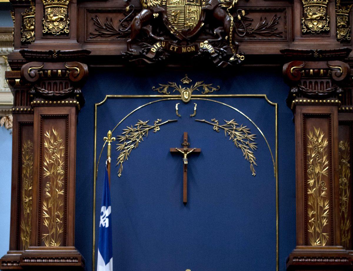 The crucifix hanging on the wall in National Assembly, Quebec, Canada. Nov. 4, 2014. (Alain Jocard/AFP/Getty Images)