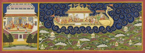 Scenes depicting Hindu gods, 1827, Mehrangarh Museum Trust.