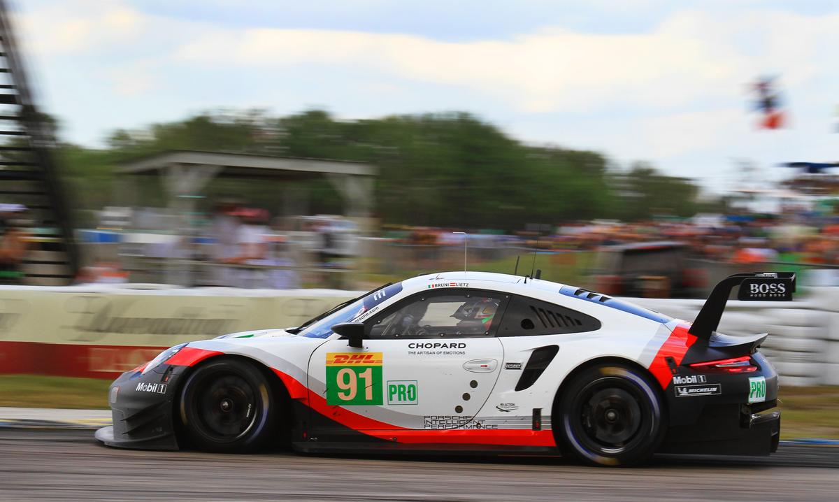  The #91 Porsche won GTE-Pro with fuel strategy. (Chris Jasurek/Epoch Times)