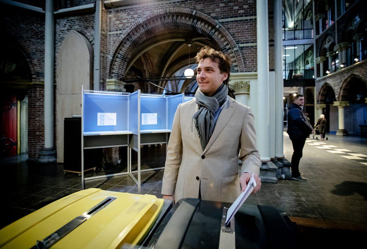 Forum for Democracy party leader Thierry Baudet casts his ballot for Netherlands' provincial elections at a polling station in Amsterdam on March 20, 2019. (Robin Van Lonkhuijsen/AFP/Getty Images)