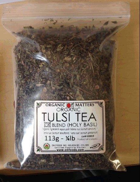 The Canadian Food Inspection Agency (CFIA) has issued a food recall warning for Organic Matters holy basil organic tulsi tea blend on March 21, 2019. (Courtesy of CFIA)