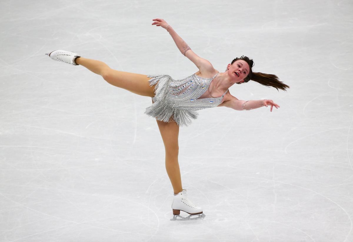 World Figure Skating Championships—The Mediolanum Forum, Milan, Italy—March 21, 2018 Mariah Bell of the U.S. during the Ladies Short Programme. (Alessandro Bianchi/Reuters)