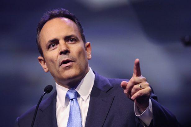 Gov. Matt Bevin (R-Ky.) speaks at the National Rifle Association's NRA-ILA Leadership Forum during the NRA Convention at the Kentucky Exposition Center, in Louisville, Ky., on May 20, 2016. (Scott Olson/Getty Images)