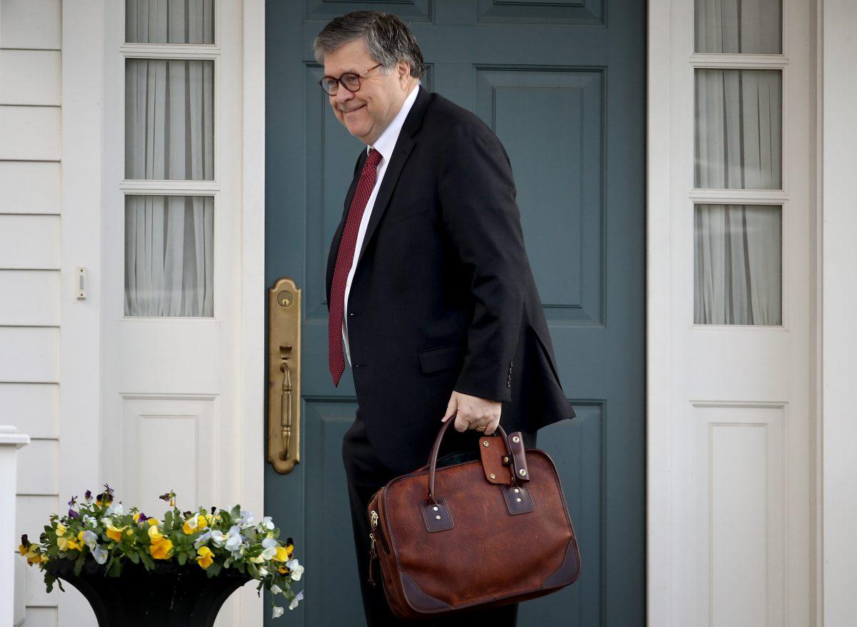 Attorney General William Barr departs his home in McLean, Va., on March 22, 2019. (Win McNamee/Getty Images)