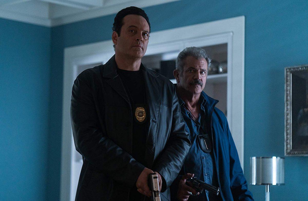 Vince Vaughn (L) and Mel Gibson play suspended cops in “Dragged Across Concrete.” (Cinestate/Lionsgate)