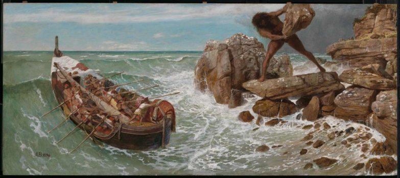 There are just too many hideous ways to die in Homer’s works. “Odysseus and Polyphemus,” 1896, by Arnold Böcklin. (Public Domain)
