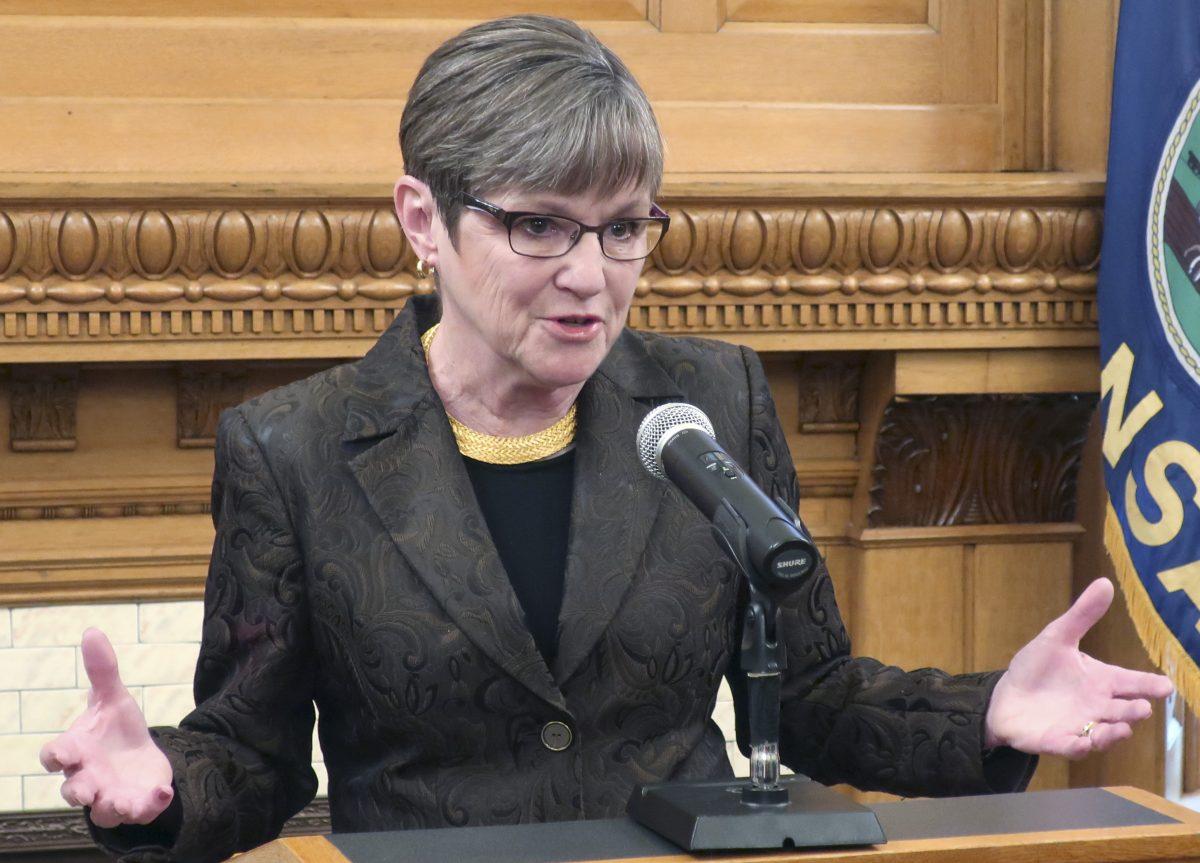 Kansas Gov. Laura Kelly speaks during a press conference at the Statehouse in Topeka, on March 25, 2018. (John Hanna/AP Photo)