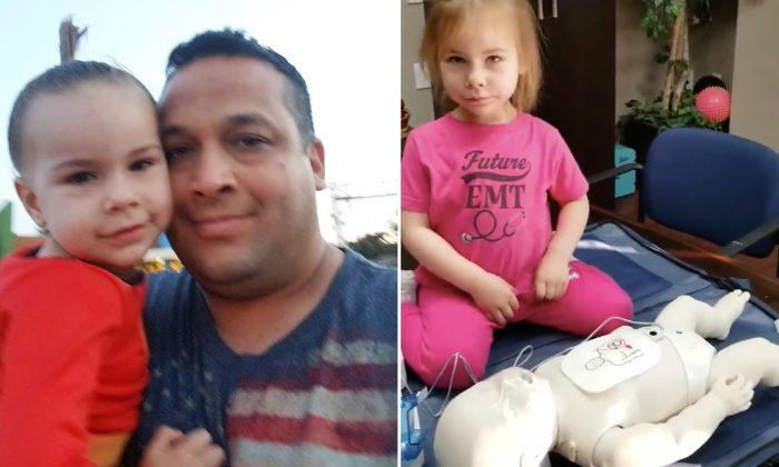 2-Year-Old Learns CPR From EMT Dad, Performs the Life-Saving Skill on a Dummy Like a Pro