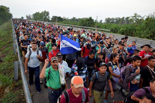 Some 700 Cubans have joined the migrant caravan as it makes its way north toward the United States, in Tuzantán, Chiapas State, Mexico, on March 25, 2019. (Jose Torres/Reuters)
