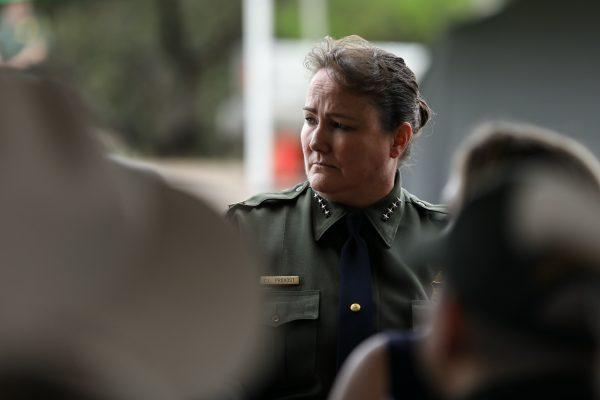 Border Patrol Chief Carla Provost at the newly-renamed Javier Vega, Jr., Border Patrol Checkpoint in Sarita, Texas, on March 20, 2019. (Charlotte Cuthbertson/The Epoch Times)