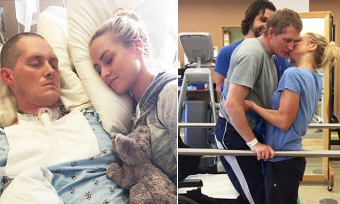 US Navy SEAL Stands Up to Kiss Wife After 2-Month Coma Due to Traumatic Brain Injury