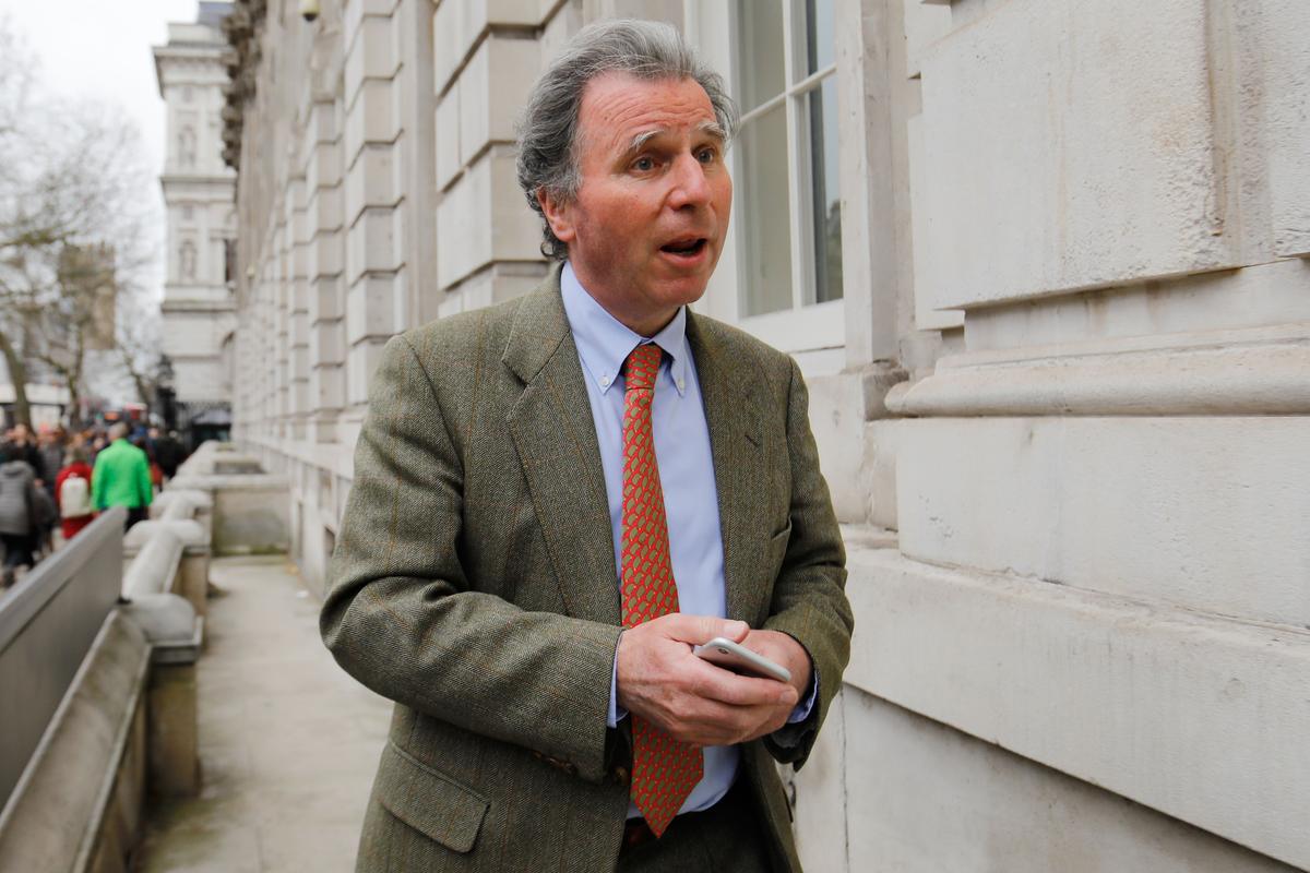 Conservative MP Oliver Letwin arrives at the Cabinet Office on Whitehall in London on March 22, 2019. (Tolga Akmen/AFP/Getty Images)