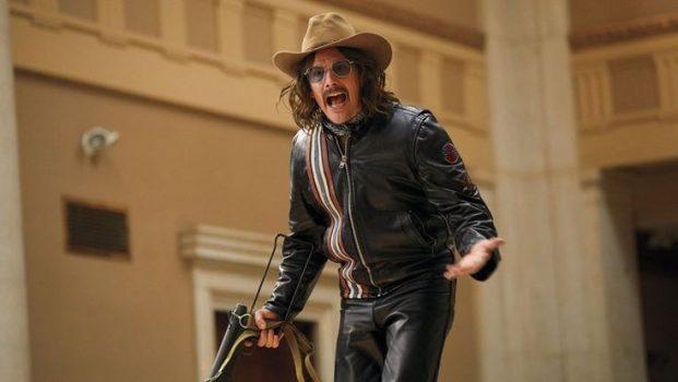 Ethan Hawke as a singing cowboy and bank robber in “Stockholm.” (Dark Star Pictures)