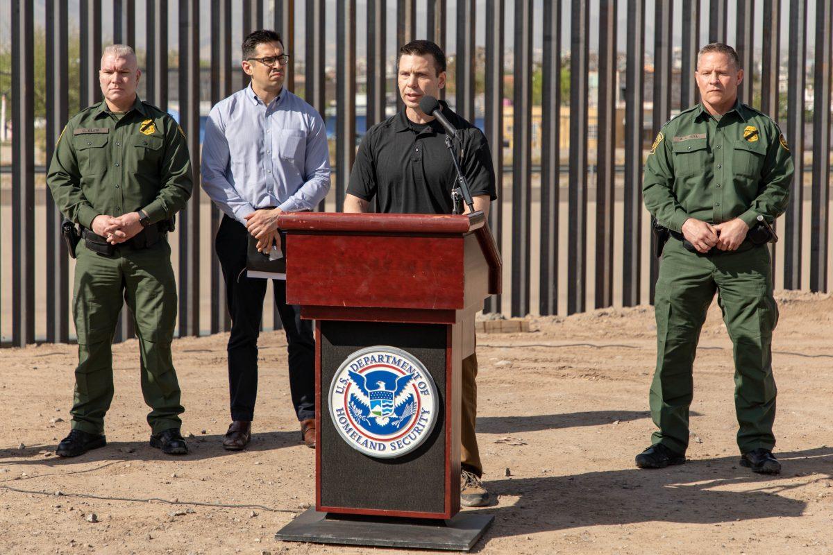 Kevin McAleenan, Customs and Border Protection Commissioner, speaks to media in El Paso, Texas, on March 27, 2019. (CBP) (Photo by Mani Albrecht U.S. Customs and Border Protection Office of Public Affairs)