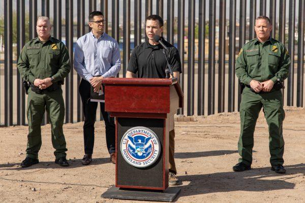 Kevin McAleenan, Customs and Border Protection Commissioner, speaks to media in El Paso, Texas, on March 27, 2019. (Mani Albrecht/U.S. Customs and Border Protection Office of Public Affairs)