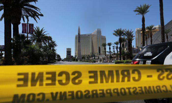 Police crime scene tape marks a perimeter outside the Luxor Las Vegas hotel and the Mandalay Bay Resort and Casino, following a mass shooting at the Route 91 Festival in Las Vegas, Nevada, U.S., (Mike Blake/Reuters)