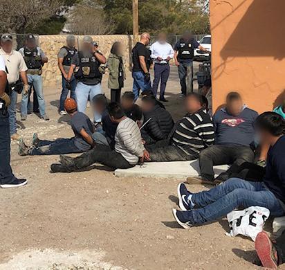Over 50 illegal aliens were discovered in the alleged stash house during the ICE raid, authorities said. (ICE)