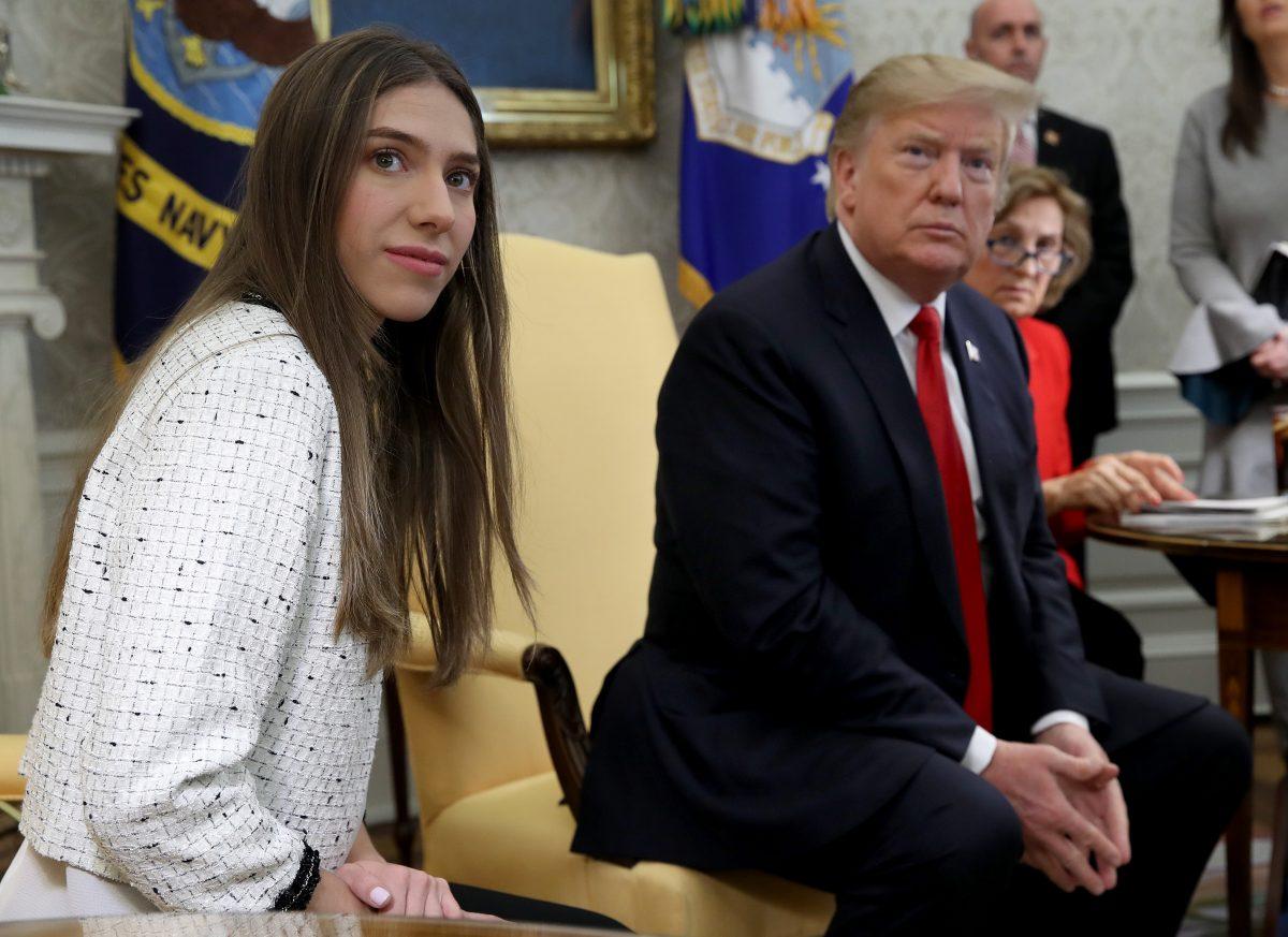 President Donald Trump meets with Fabiana Rosales (L), the wife of Venezuelan interim president Juan Guaido, in Washington, on March 27, 2019.(Win McNamee/Getty Images)