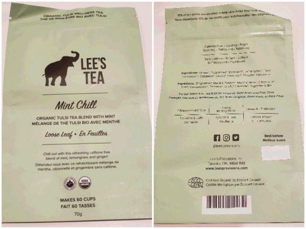 The Canadian Food Inspection Agency issued a Class 2 food recall warning for Lee's Tea mint chill loose leaf tea on March 27, 2019. (CFIA)