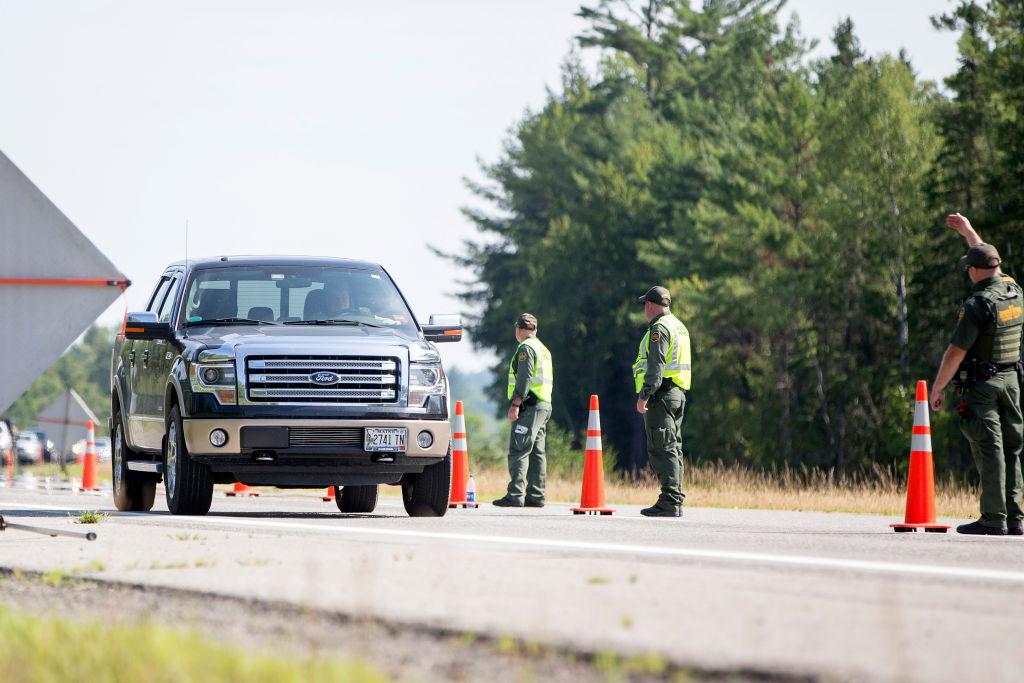 A vehicle enters a U.S. Border Patrol highway checkpoint in West Enfield, Maine, on August 1, 2018. (Scott Eisen/Getty Images)