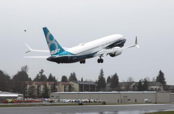 A Boeing 737 MAX 8 takes off during a flight test in Renton, Wash., on Jan. 29, 2016. (Jason Redmond/File Photo via Reuters)