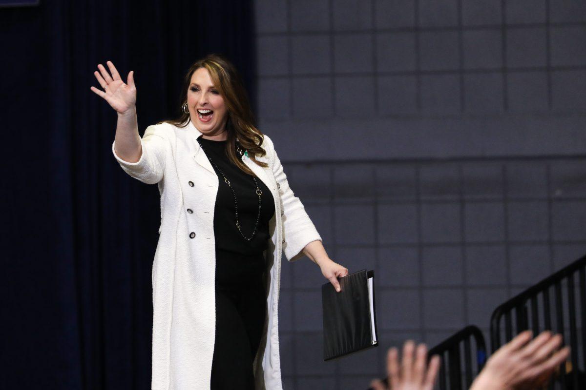 Ronna McDaniel, chair of the Republican National Committee, at President Donald Trump’s MAGA rally in Grand Rapids, Mich., on March 28, 2019. (Charlotte Cuthbertson/The Epoch Times)