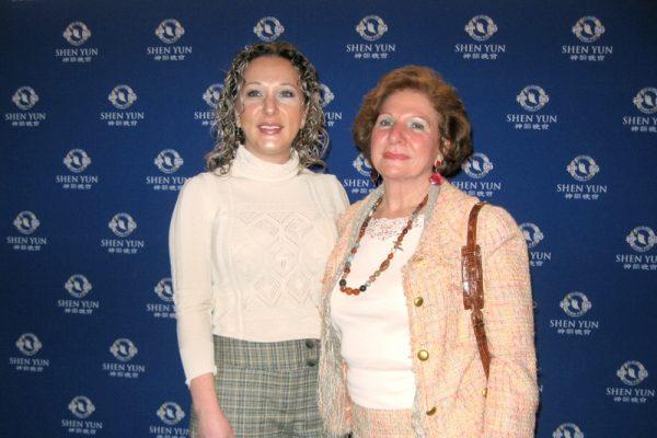 Cristina Italia and her mother at the Shen Yun performance at Toronto’s Four Seasons Centre for the Performing Arts on March 29, 2019. (NTD Television)