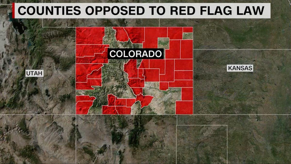 Counties opposed to red flag law in Colorado. (Screenshot via CNN)