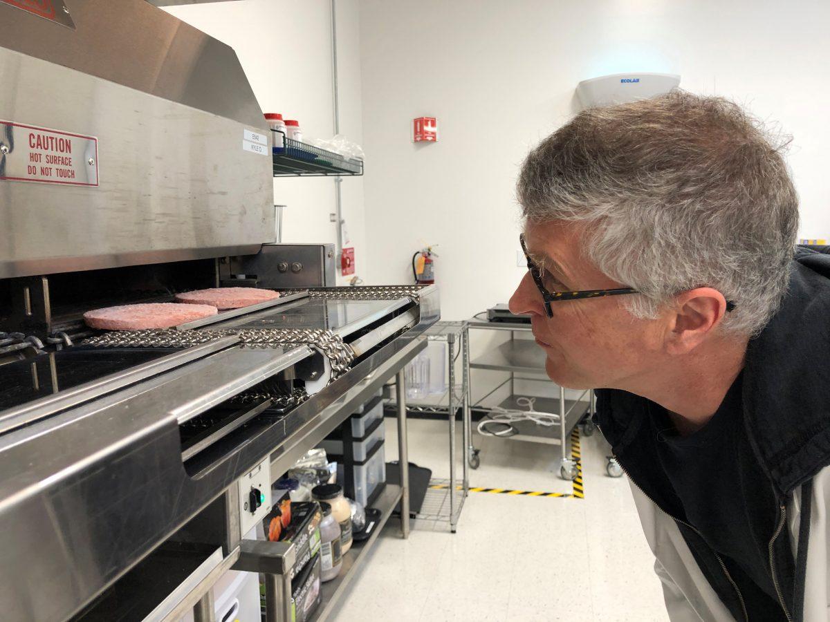 Impossible Foods Chief Executive Pat Brown poses at a facility in Redwood City, California. March 26, 2019. (Jane Lanhee Lee/Reuters)