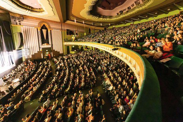 The audience watches Shen Yun at the Eventim Apollo in London on April 30, 2019. (Yuan Luo/The Epoch Times)