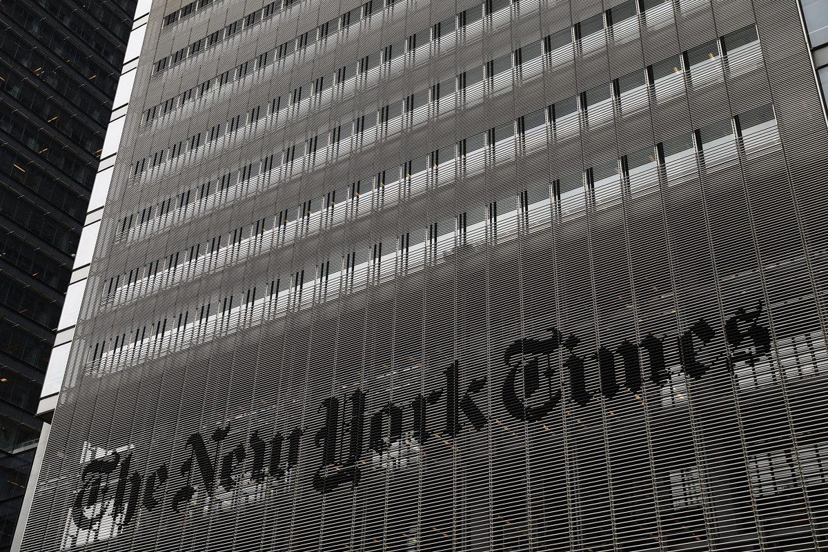 The New York Times building in Manhattan in a file photograph. (Spencer Platt/Getty Images)
