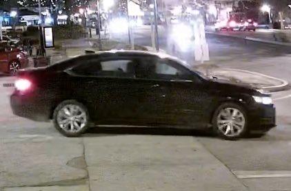 The Chevy Impala pictured on CCTV in Columbia, which was later found with the blood of murdered Samanatha Josephson inside it. (Columbia Police Department)