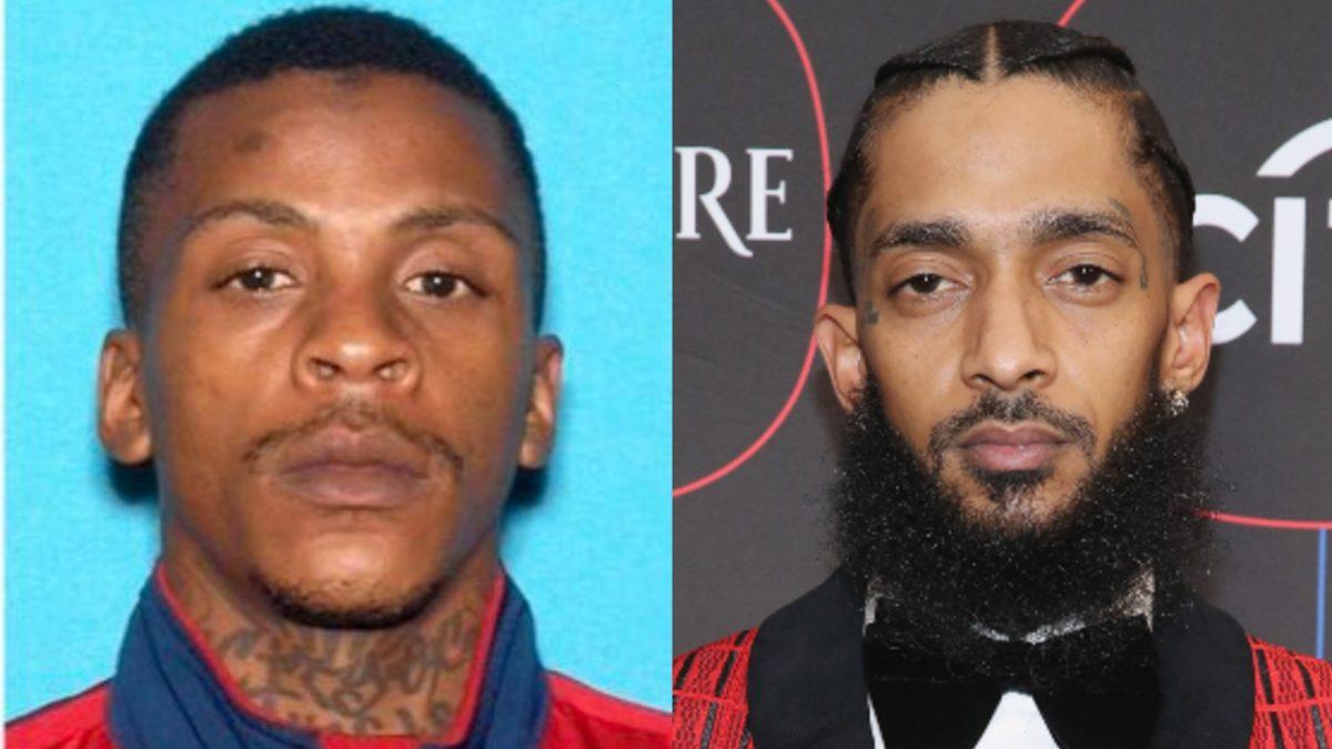 (L): Suspect Eric Holder. (Los Angeles Police Department); Rapper Nipsey Hussle. (Randy Shropshire/Getty Images for Warner Music)