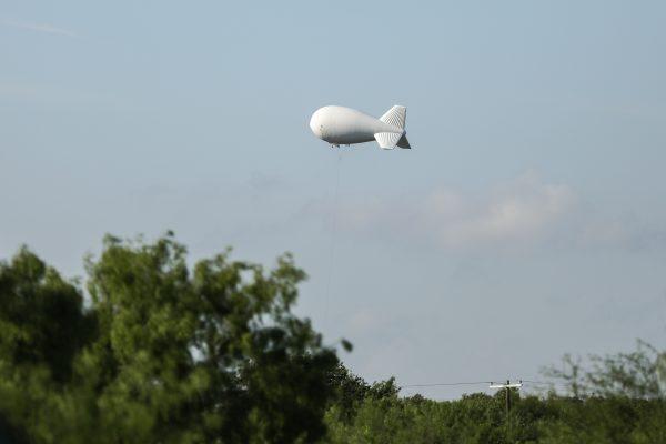 The Border Patrol aerostat surveillance balloon situated on La Anacua Ranch near Rio Grande City, Texas, on March 22, 2019. (Charlotte Cuthbertson/The Epoch Times)