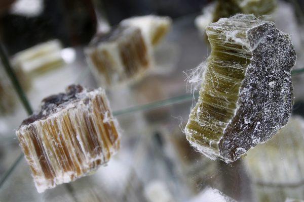 Raw asbestos on display in Caligny, France, on June 21, 2012. (Charly Triballeau/AFP/GettyImages)