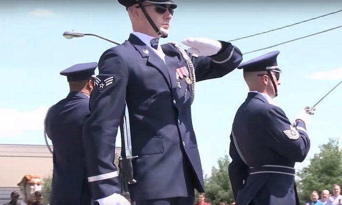 Flawless: Air Force Honor Guard Spin and Toss Heavy Rifles With Sharp Bayonets on Them
