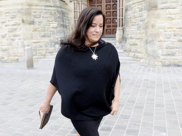 MP Jody Wilson-Raybould leaves Parliament Hill after a short visit in Ottawa on April 2, 2019. Supporters of Wilson-Raybould in her Vancouver Granville riding say they're disappointed by the Liberal government's decision to eject her from caucus. (The Canadian Press/Adrian Wyld)