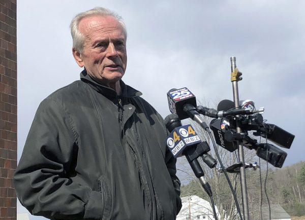 Fred Murray speaks to reporters in Haverhill, New Hampshire, on April 3, 2019. (AP Photo/Holly Ramer)